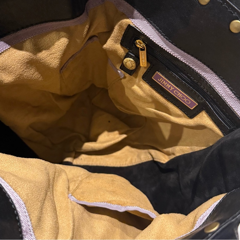 Jimmy Choo Black and Gold Leather Tote - Picture 6 of 11